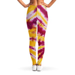 Red And Yellow Spider Tie Dye Print Women's Leggings