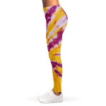 Red And Yellow Spider Tie Dye Print Women's Leggings