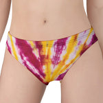 Red And Yellow Spider Tie Dye Print Women's Panties