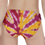 Red And Yellow Spider Tie Dye Print Women's Panties