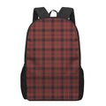 Red And Yellow Tartan Pattern Print 17 Inch Backpack