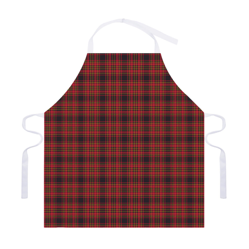 Red And Yellow Tartan Pattern Print Adjustable Apron