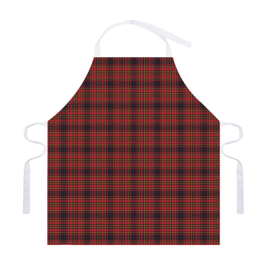 Red And Yellow Tartan Pattern Print Adjustable Apron