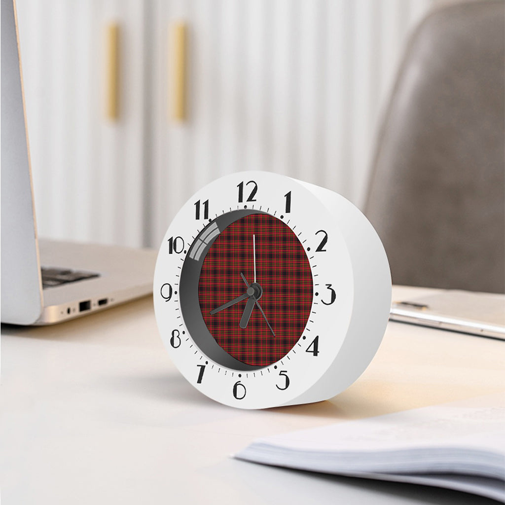 Red And Yellow Tartan Pattern Print Alarm Clock