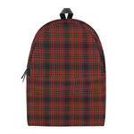 Red And Yellow Tartan Pattern Print Backpack