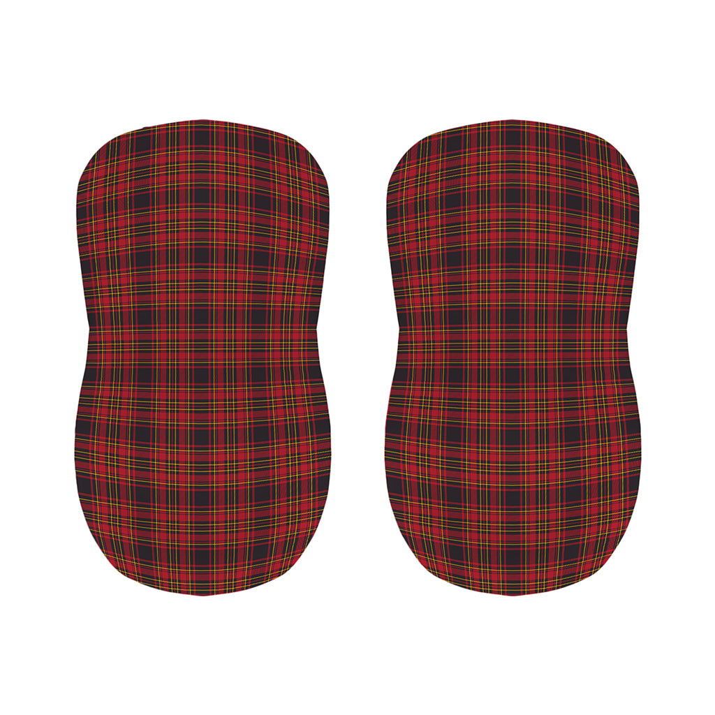 Red And Yellow Tartan Pattern Print Bar Stool Covers