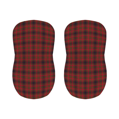Red And Yellow Tartan Pattern Print Bar Stool Covers