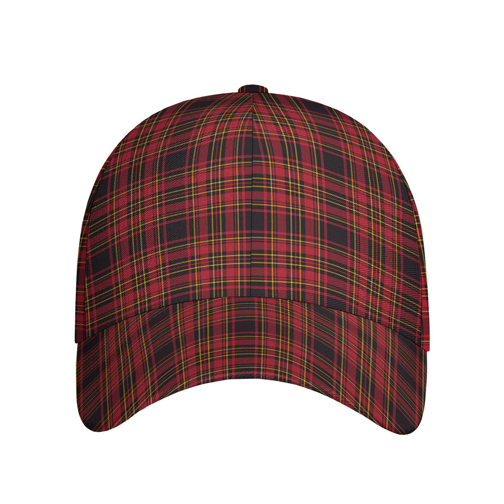 Red And Yellow Tartan Pattern Print Baseball Cap
