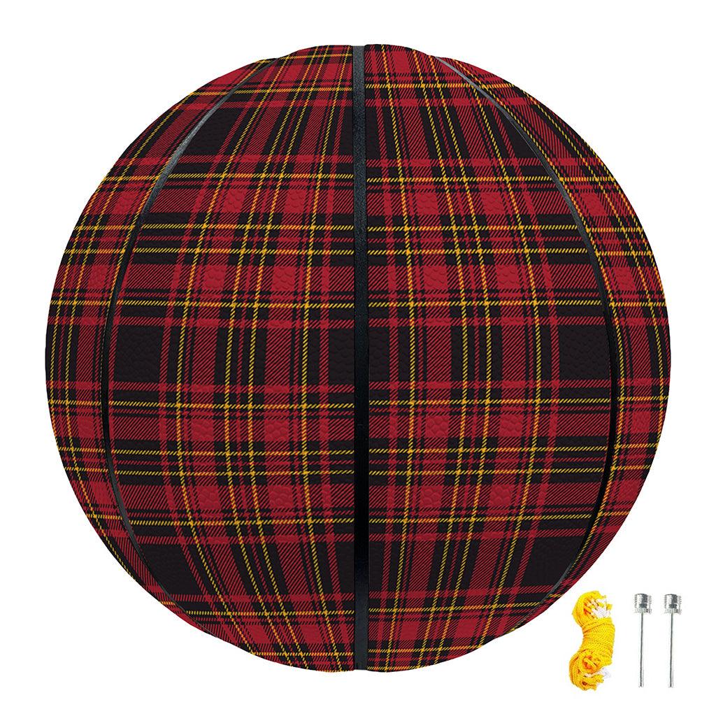 Red And Yellow Tartan Pattern Print Basketball