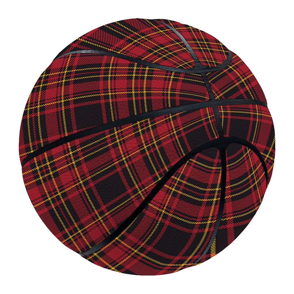 Red And Yellow Tartan Pattern Print Basketball