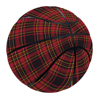 Red And Yellow Tartan Pattern Print Basketball