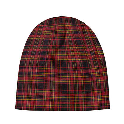 Red And Yellow Tartan Pattern Print Beanie