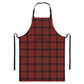 Red And Yellow Tartan Pattern Print Bib Apron With Pocket