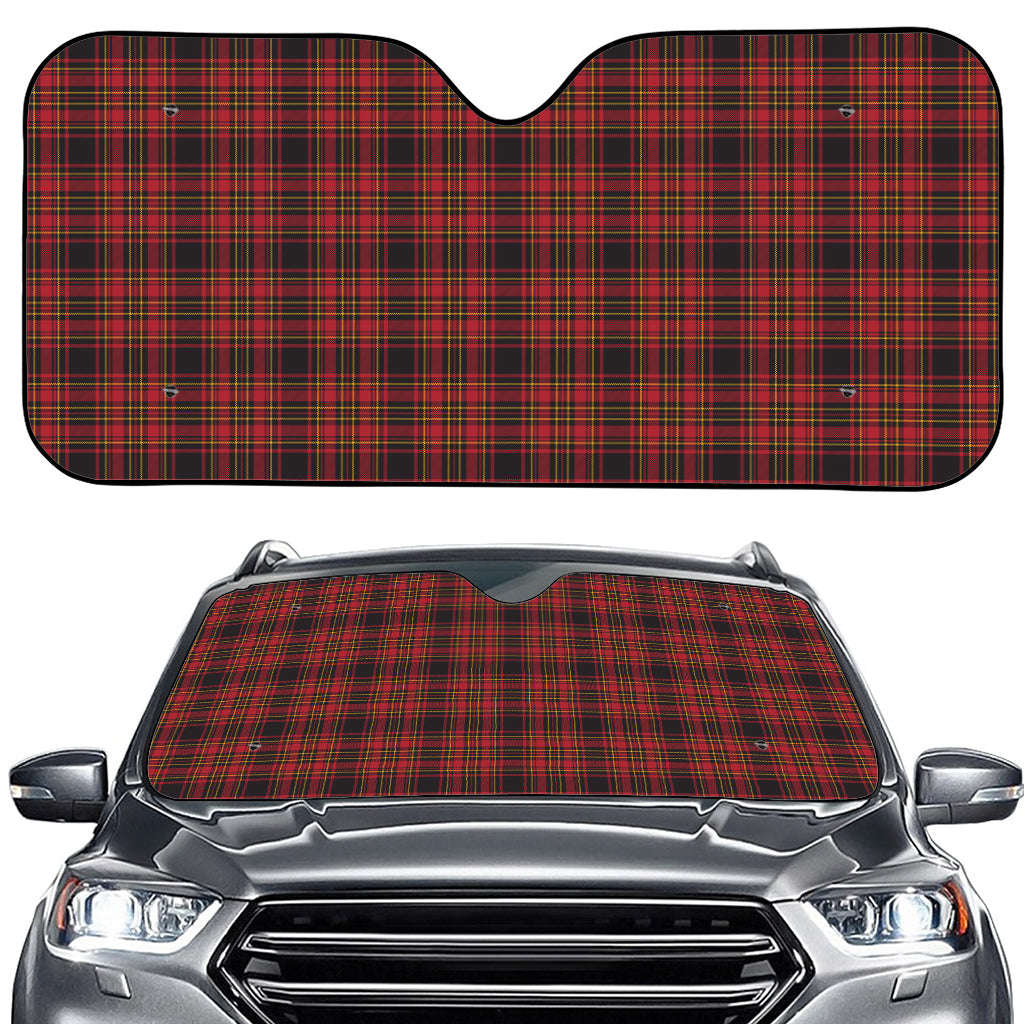 Red And Yellow Tartan Pattern Print Car Windshield Sun Shade
