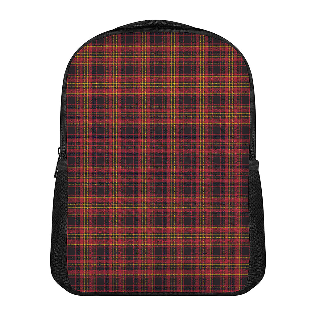 Red And Yellow Tartan Pattern Print Casual Backpack