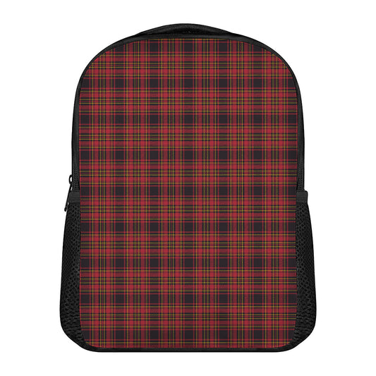 Red And Yellow Tartan Pattern Print Casual Backpack