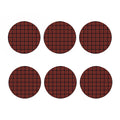 Red And Yellow Tartan Pattern Print Coaster Set