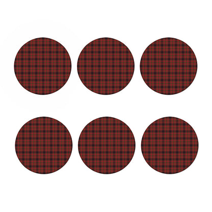 Red And Yellow Tartan Pattern Print Coaster Set