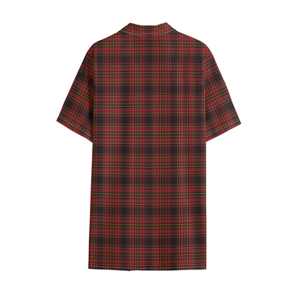 Red And Yellow Tartan Pattern Print Cotton Hawaiian Shirt