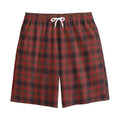 Red And Yellow Tartan Pattern Print Cotton Shorts