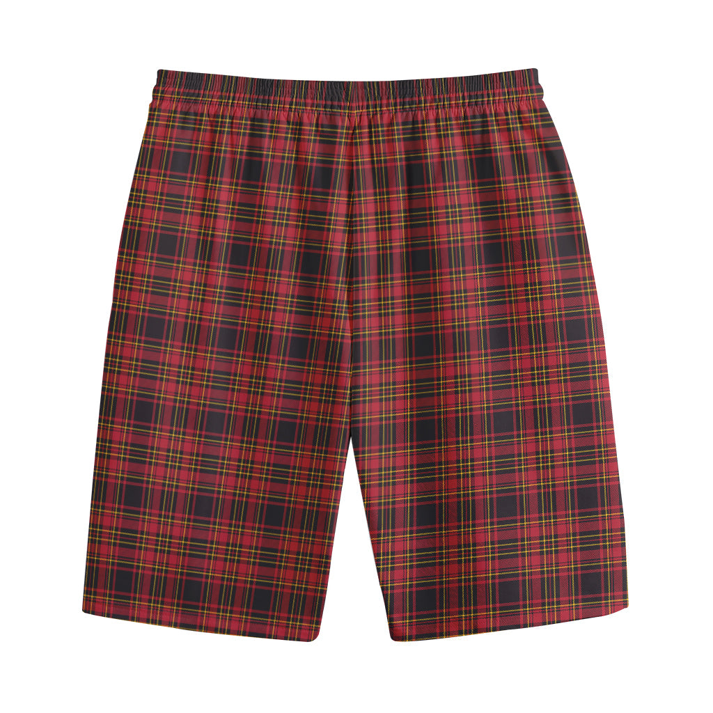Red And Yellow Tartan Pattern Print Cotton Shorts