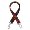 Red And Yellow Tartan Pattern Print Dog Seat Belt
