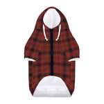 Red And Yellow Tartan Pattern Print Dog Zip Up Hoodie