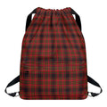 Red And Yellow Tartan Pattern Print Drawstring Backpack