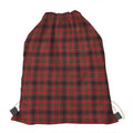 Red And Yellow Tartan Pattern Print Drawstring Bag