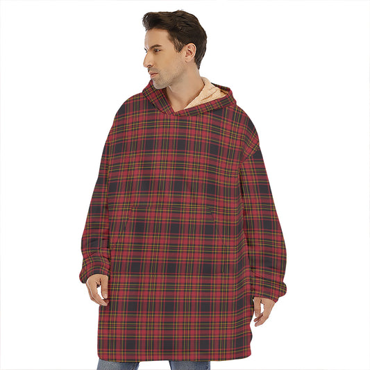 Red And Yellow Tartan Pattern Print Hoodie Blanket