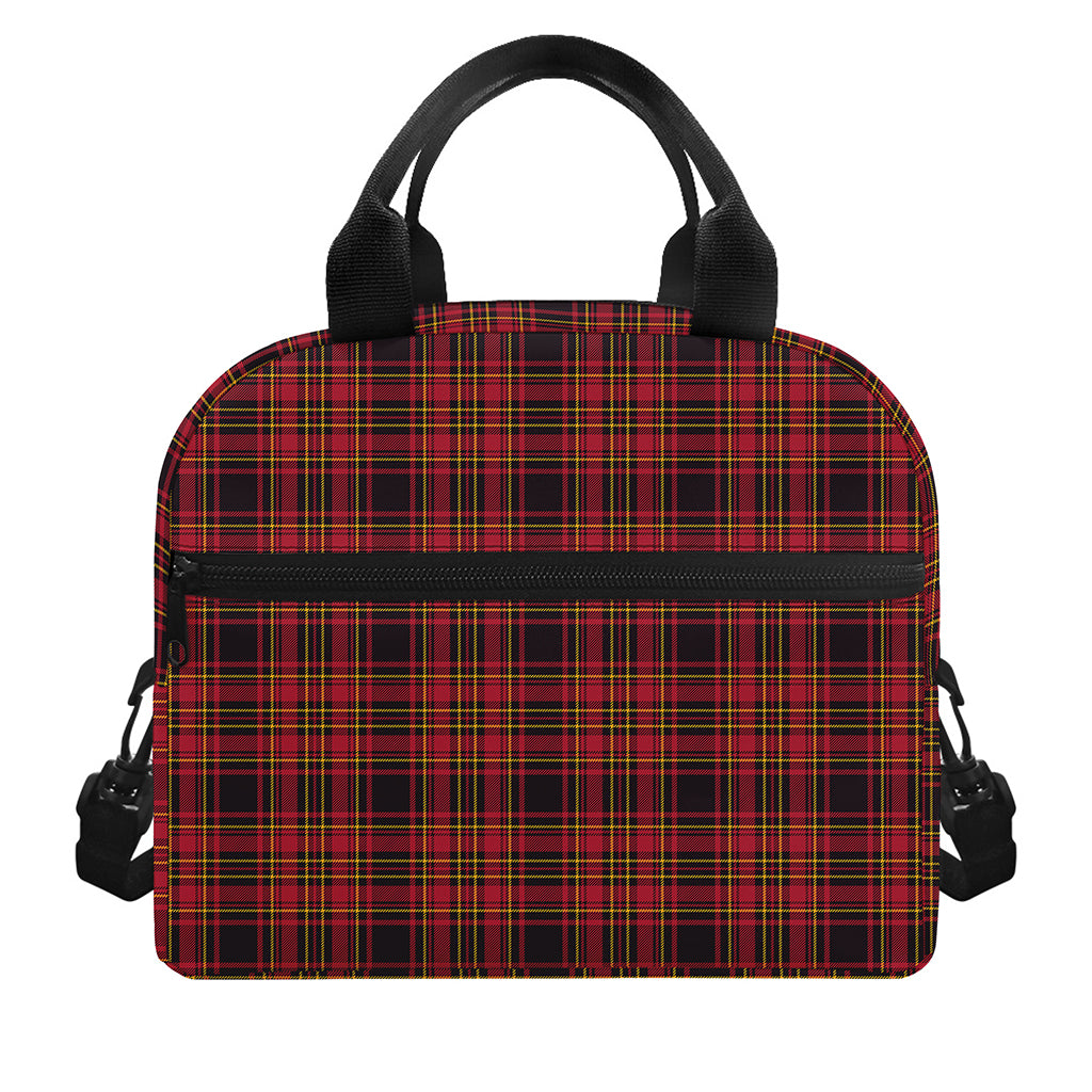 Red And Yellow Tartan Pattern Print Insulated Lunch Bag