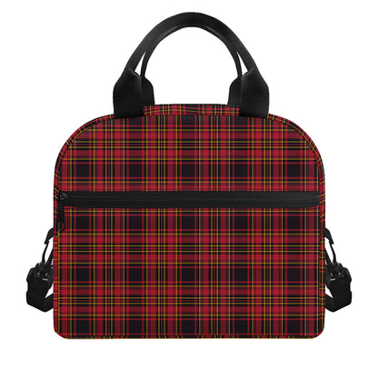 Red And Yellow Tartan Pattern Print Insulated Lunch Bag