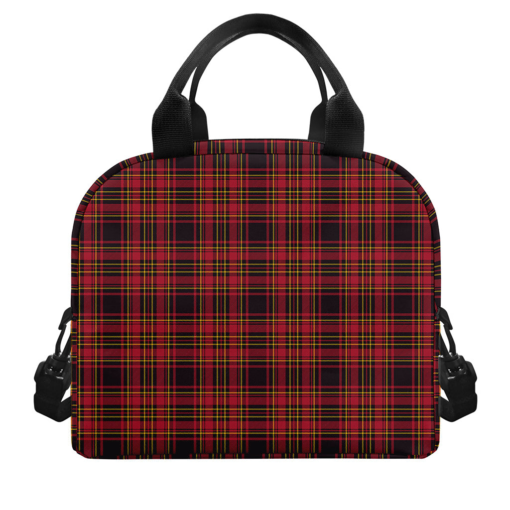 Red And Yellow Tartan Pattern Print Insulated Lunch Bag