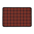 Red And Yellow Tartan Pattern Print Kitchen Mat