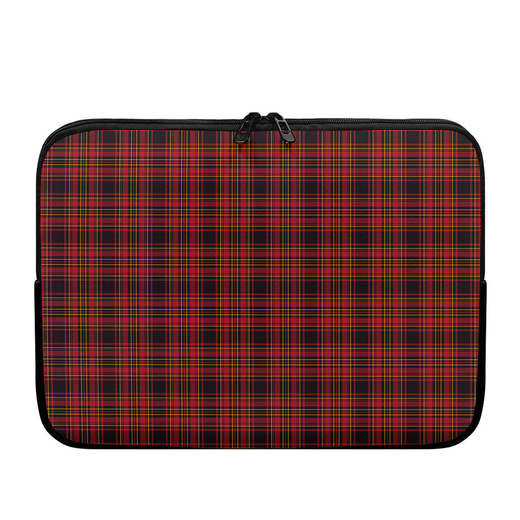 Red And Yellow Tartan Pattern Print Laptop Sleeve