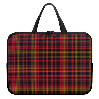 Red And Yellow Tartan Pattern Print Laptop Sleeve With Handle