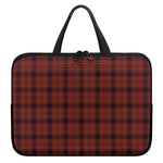 Red And Yellow Tartan Pattern Print Laptop Sleeve With Handle