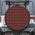 Red And Yellow Tartan Pattern Print Leather Spare Tire Cover