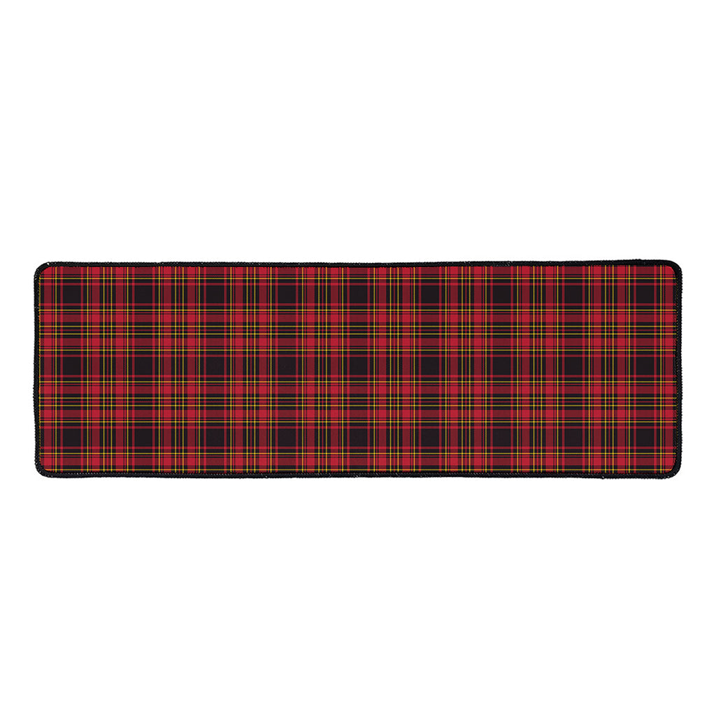 Red And Yellow Tartan Pattern Print Long Kitchen Mat