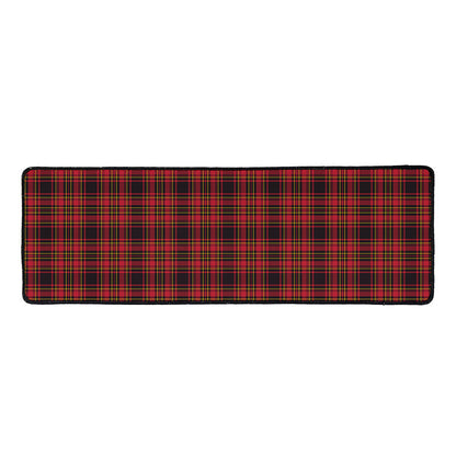 Red And Yellow Tartan Pattern Print Long Kitchen Mat