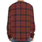 Red And Yellow Tartan Pattern Print Long Sleeve Baseball Jersey