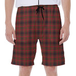 Red And Yellow Tartan Pattern Print Men's Beach Shorts