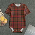 Red And Yellow Tartan Pattern Print Men's Bodysuit