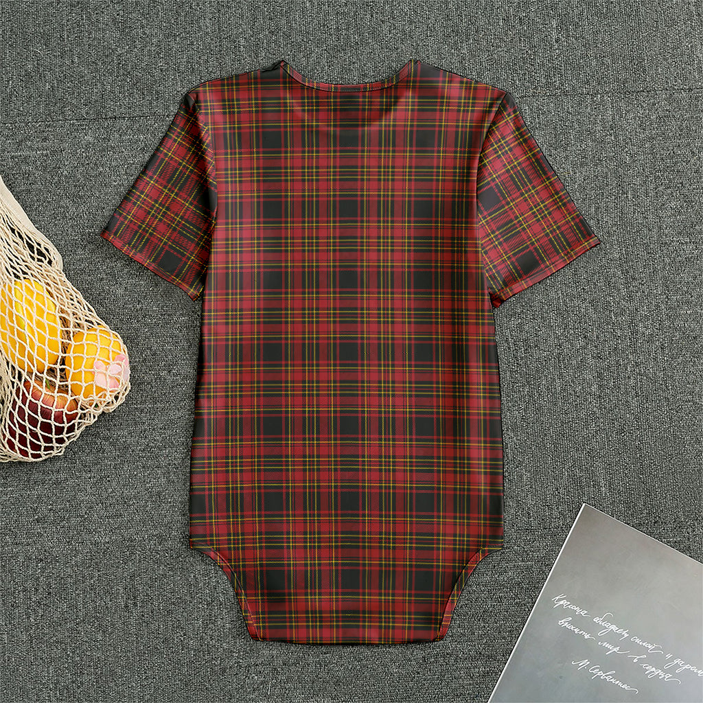 Red And Yellow Tartan Pattern Print Men's Bodysuit