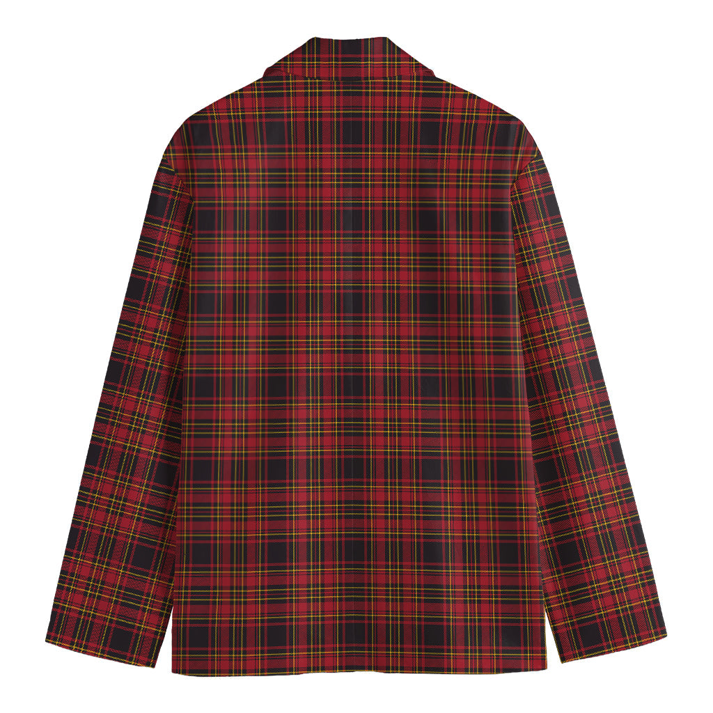 Red And Yellow Tartan Pattern Print Men's Cotton Blazer