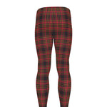 Red And Yellow Tartan Pattern Print Men's leggings