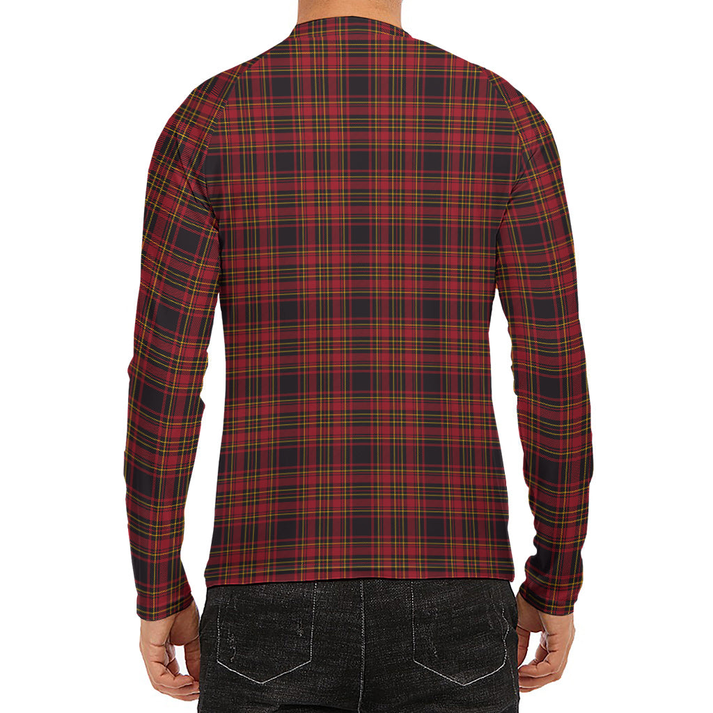 Red And Yellow Tartan Pattern Print Men's Long Sleeve Rash Guard