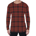 Red And Yellow Tartan Pattern Print Men's Long Sleeve T-Shirt