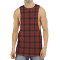 Red And Yellow Tartan Pattern Print Men's Muscle Tank Top