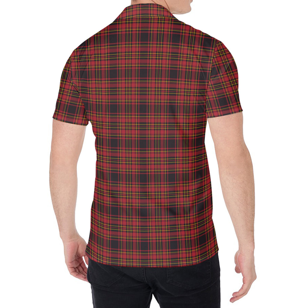 Red And Yellow Tartan Pattern Print Men's Shirt